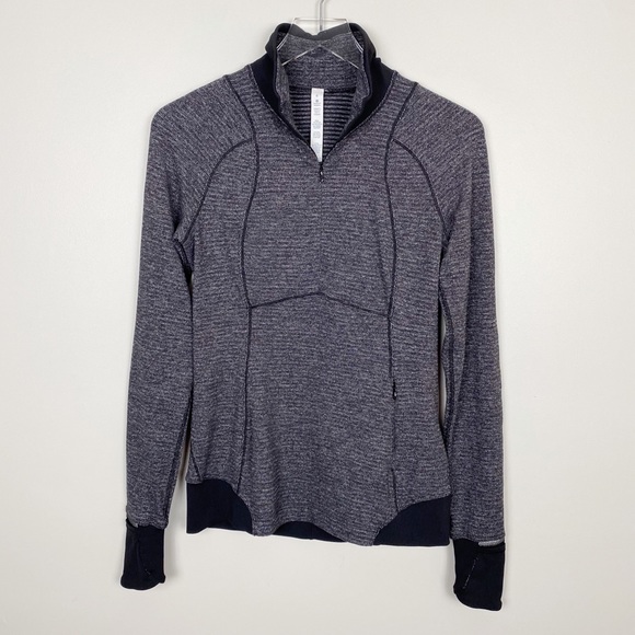 lululemon athletica Tops - LULULEMON Runderful 1/2 Zip 6 Mini Check Pique